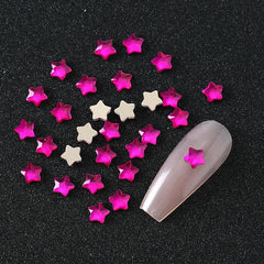 50pcs Star Nail Rhinestones Flat Back Star Nail Charms Multiple Colors
