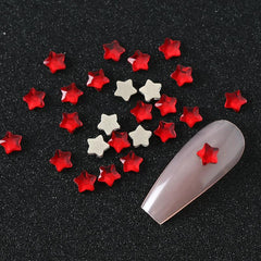 50pcs Star Nail Rhinestones Flat Back Star Nail Charms Multiple Colors