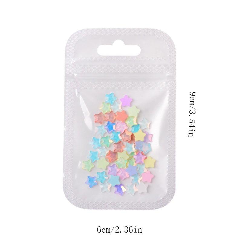 50pcs Star Nail Rhinestones Flat Back Star Nail Charms Multiple Colors