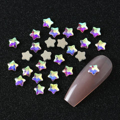 50pcs Star Nail Rhinestones Flat Back Star Nail Charms Multiple Colors