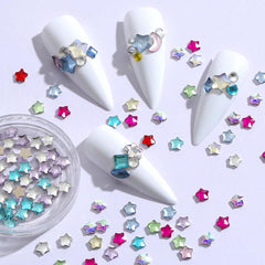 50pcs Star Nail Rhinestones Flat Back Star Nail Charms Multiple Colors