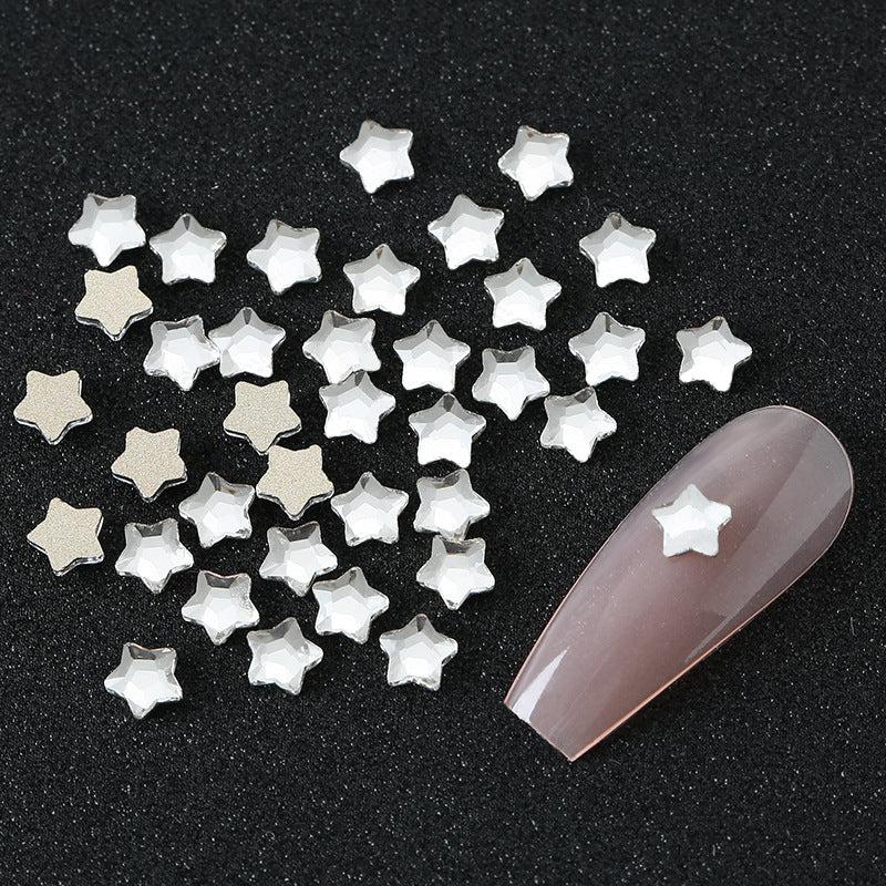 50pcs Star Nail Rhinestones Flat Back Star Nail Charms Multiple Colors