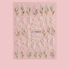 5D Embossed Flower Nail Art Stickers Self Adhesive Decals