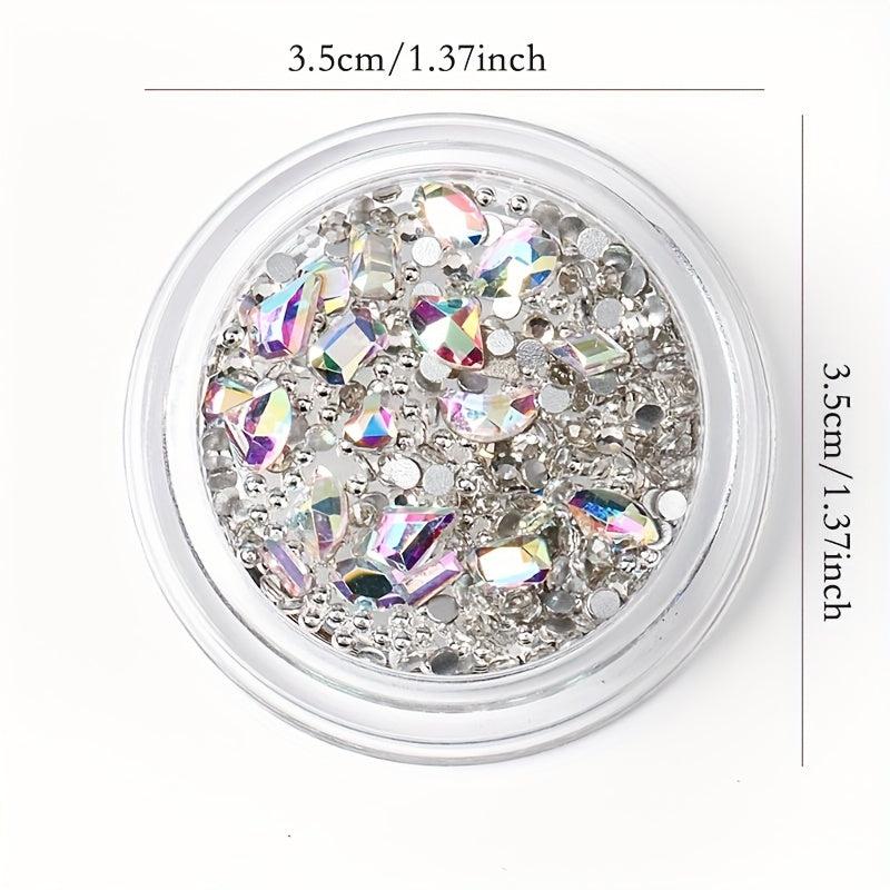 3pcs Mixed Shaped Crystal Glass Nail Art Gemstones for DIY or Nails Salons