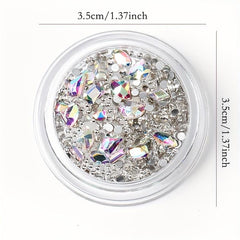 3pcs Mixed Shaped Crystal Glass Nail Art Gemstones for DIY or Nails Salons