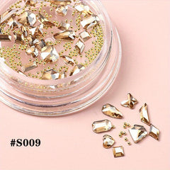 3pcs Mixed Shaped Crystal Glass Nail Art Gemstones for DIY or Nails Salons