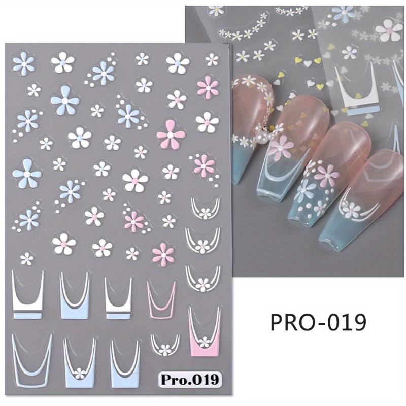 3D Daisy Leaf Nail Art Stickers Self Adhesive Decals For DIY Or Salon