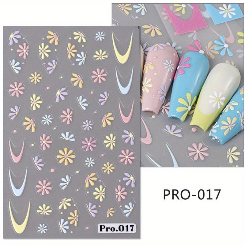 3D Daisy Leaf Nail Art Stickers Self Adhesive Decals For DIY Or Salon