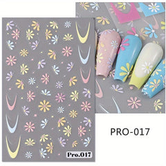 3D Daisy Leaf Nail Art Stickers Self Adhesive Decals For DIY Or Salon