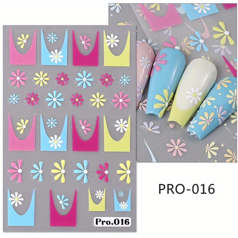 3D Daisy Leaf Nail Art Stickers Self Adhesive Decals For DIY Or Salon