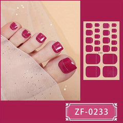 Solid Nail Polish Strips Full Nail Stickers With Glitter