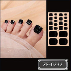 Solid Nail Polish Strips Full Nail Stickers With Glitter