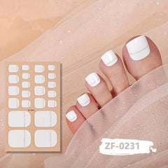 Solid Nail Polish Strips Full Nail Stickers With Glitter