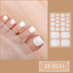 Solid Nail Polish Strips Full Nail Stickers With Glitter