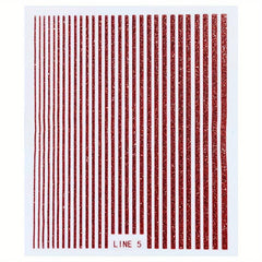 3D Glitter Lines Nail Stickers Holographic Art Metal Stripe Decals