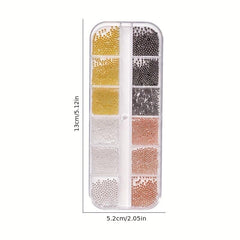 Nail Caviar Beads Nail Art Metal Mini Beads Size Round Steel Ball Beads