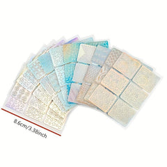 24 Sheets Nail Vinyls Stencil Stickers Set for Nail Art