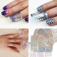 24 Sheets Nail Vinyls Stencil Stickers Set for Nail Art