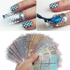 24 Sheets Nail Vinyls Stencil Stickers Set for Nail Art