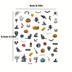 5D Embossed Halloween Nail Art Stickers - Assorted Designs