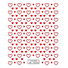 Red Heart Nail Art Stickers Decals 5D Self Adhesive Decorations