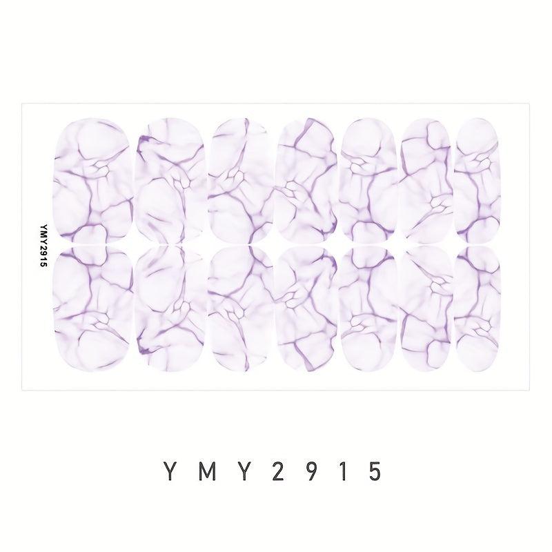 Marble Nail Polish Stickers Self Adhesive Nail Art Decal Strips