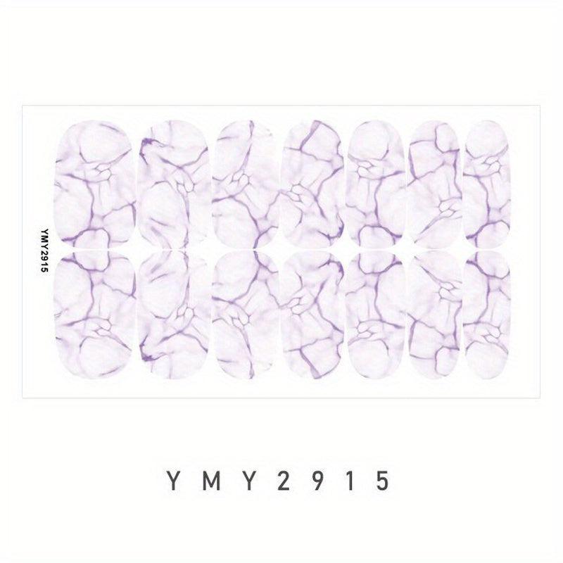 Marble Nail Polish Stickers Self Adhesive Nail Art Decal Strips