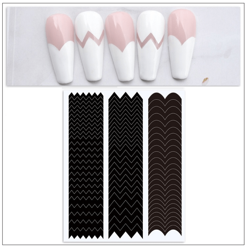 2pcs French Manicure Nail Stickers Nail Art Tips Guides - DIY Decoration