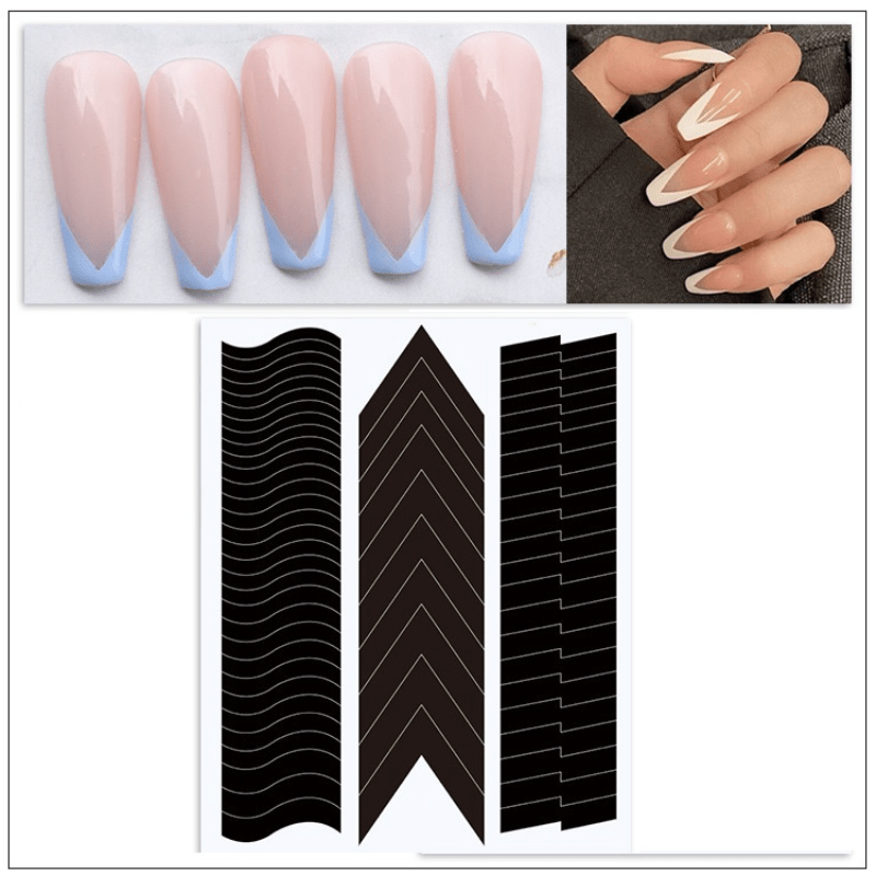 2pcs French Manicure Nail Stickers Nail Art Tips Guides - DIY Decoration