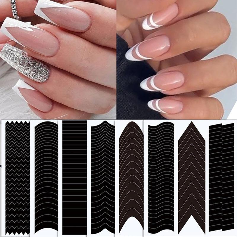 2pcs French Manicure Nail Stickers Nail Art Tips Guides - DIY Decoration