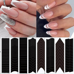 2pcs French Manicure Nail Stickers Nail Art Tips Guides - DIY Decoration