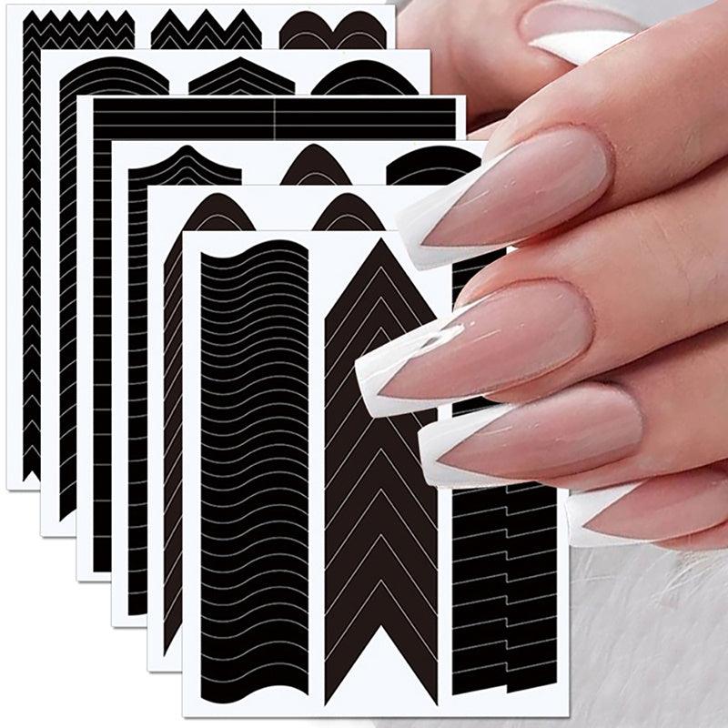2pcs French Manicure Nail Stickers Nail Art Tips Guides - DIY Decoration