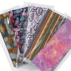 Snake Print Nail Foil Transfer Stickers Leopard Print Nail Art Decals