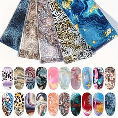 Snake Print Nail Foil Transfer Stickers Leopard Print Nail Art Decals
