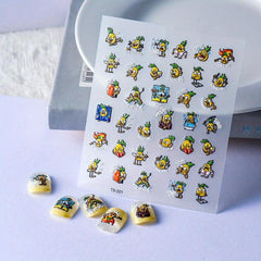 5D Embossed Flame Nail Stickers For Women Nail Art Decals