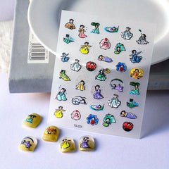 5D Embossed Flame Nail Stickers For Women Nail Art Decals