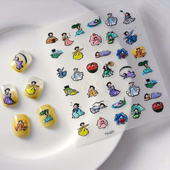 5D Embossed Flame Nail Stickers For Women Nail Art Decals