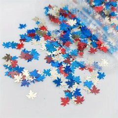 Maple Leaf Nail Glitter Sequins - Holographic Flakes for DIY or Salons