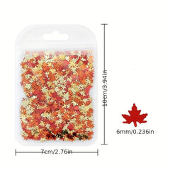 Maple Leaf Nail Glitter Sequins - Holographic Flakes for DIY or Salons
