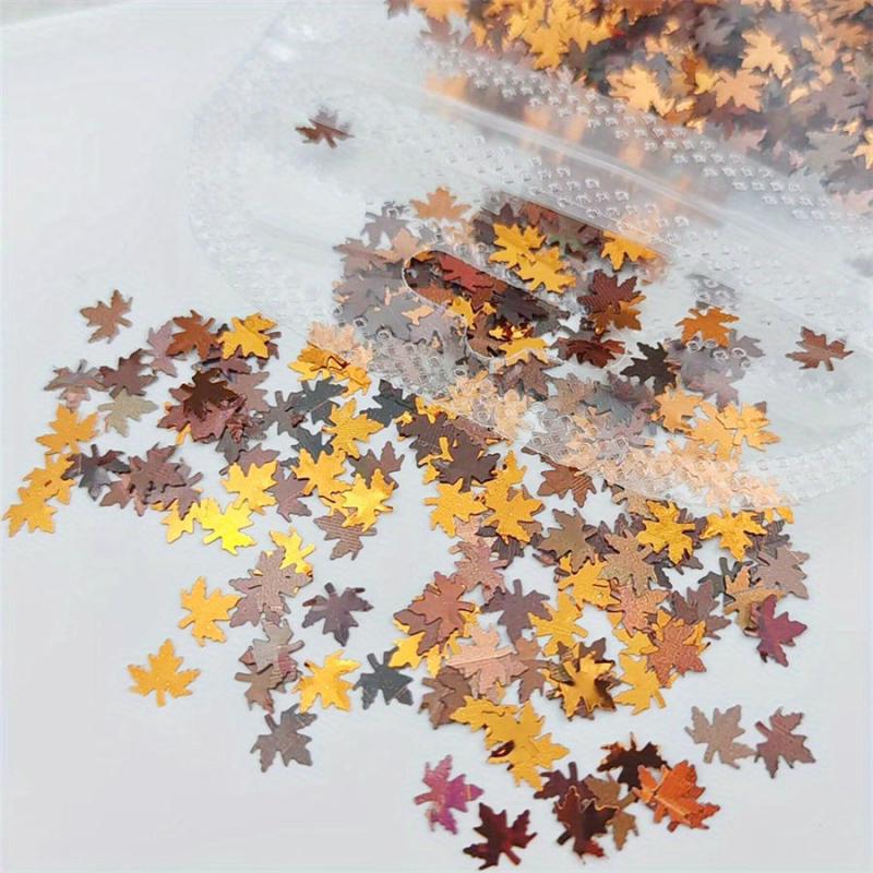 Maple Leaf Nail Glitter Sequins - Holographic Flakes for DIY or Salons