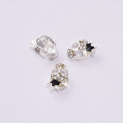 2Pcs Y2K 3D Rhinestone Crown Skull Nail Charms