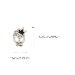 2Pcs Y2K 3D Rhinestone Crown Skull Nail Charms