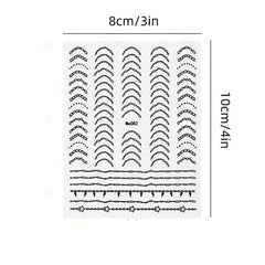 Bronzing Line Nail Stickers 3D Geometric Patterns Nail Decals