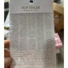 Bronzing Line Nail Stickers 3D Geometric Patterns Nail Decals
