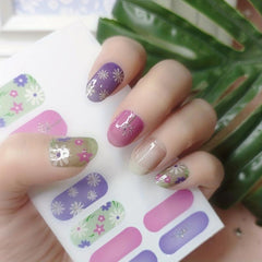 Glitter Gradient Marble Nail Strips with Glass Nail File