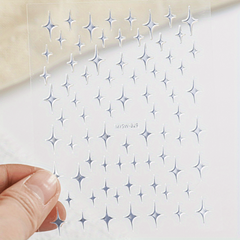 5D Laser Star Nail Decals Holographic Stickers