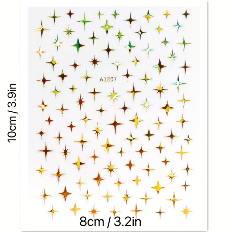 5D Laser Star Nail Decals Holographic Stickers