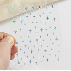 5D Laser Star Nail Decals Holographic Stickers