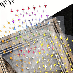 5D Laser Star Nail Decals Holographic Stickers