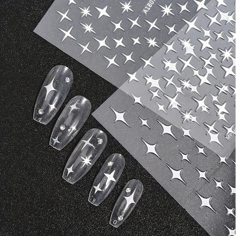 5D Laser Star Nail Decals Holographic Stickers